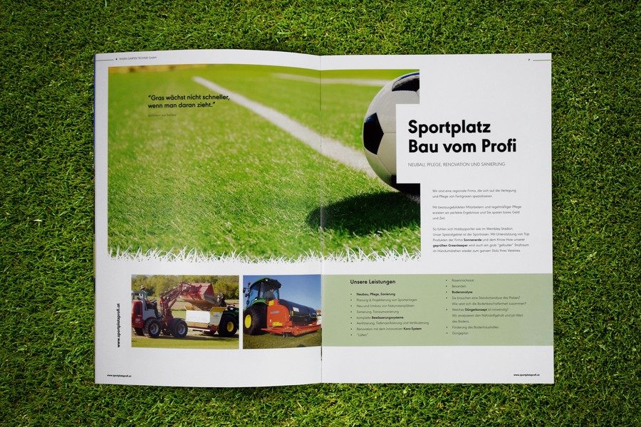 Neue Imagebroschüre für die Sportplatzprofis